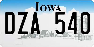 IA license plate DZA540