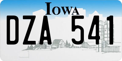 IA license plate DZA541