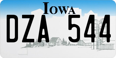 IA license plate DZA544