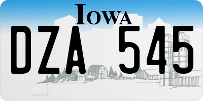 IA license plate DZA545