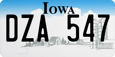 IA license plate DZA547