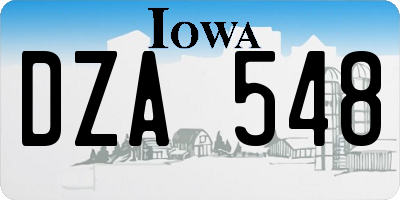 IA license plate DZA548