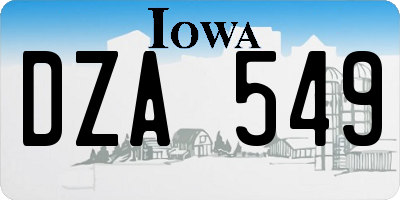 IA license plate DZA549