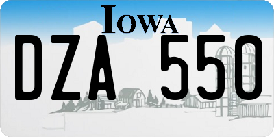 IA license plate DZA550