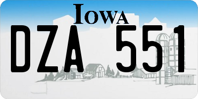 IA license plate DZA551