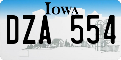 IA license plate DZA554