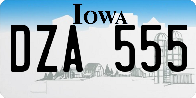 IA license plate DZA555