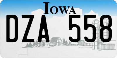 IA license plate DZA558