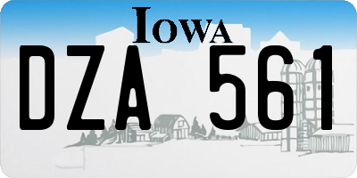 IA license plate DZA561