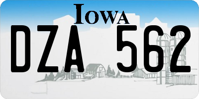 IA license plate DZA562