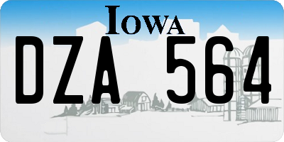 IA license plate DZA564