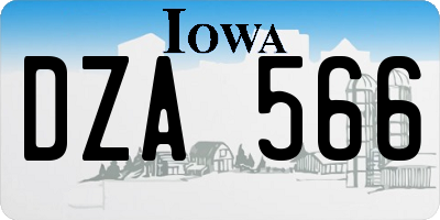 IA license plate DZA566