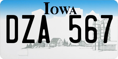IA license plate DZA567