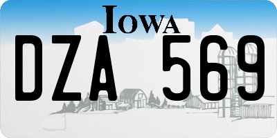 IA license plate DZA569