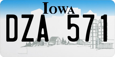 IA license plate DZA571