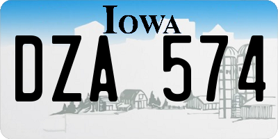 IA license plate DZA574