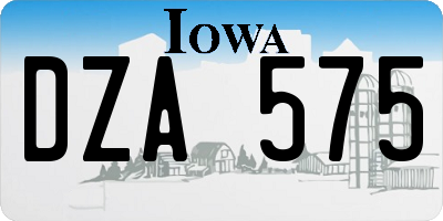 IA license plate DZA575