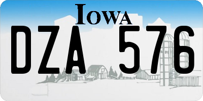 IA license plate DZA576