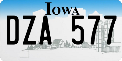 IA license plate DZA577