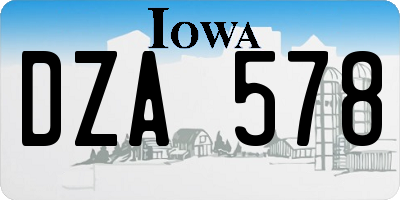 IA license plate DZA578