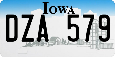 IA license plate DZA579