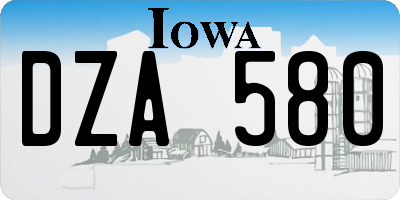 IA license plate DZA580