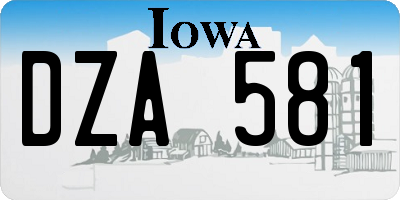 IA license plate DZA581