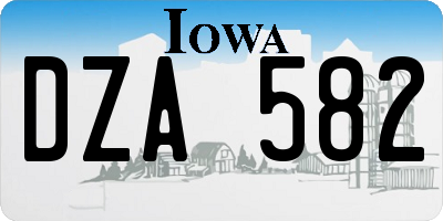 IA license plate DZA582