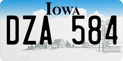 IA license plate DZA584