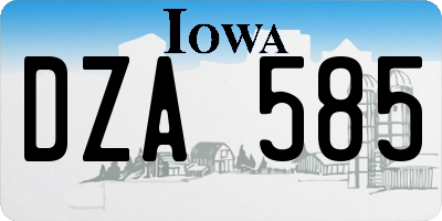 IA license plate DZA585