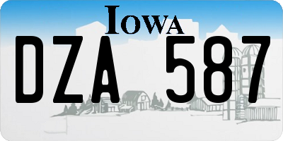 IA license plate DZA587