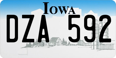 IA license plate DZA592