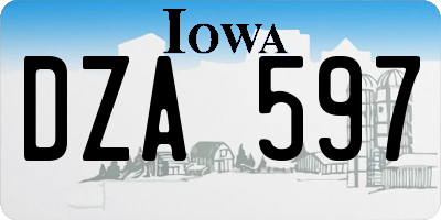 IA license plate DZA597