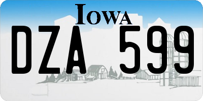 IA license plate DZA599