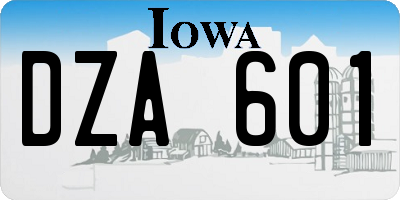 IA license plate DZA601