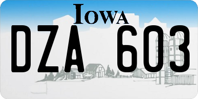 IA license plate DZA603