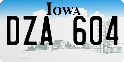 IA license plate DZA604