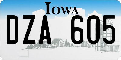 IA license plate DZA605