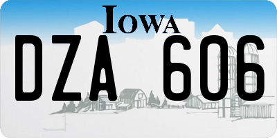 IA license plate DZA606