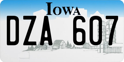 IA license plate DZA607