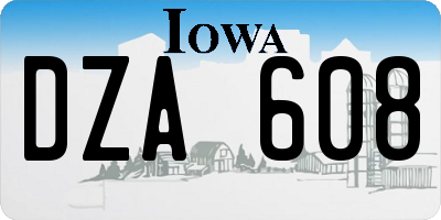 IA license plate DZA608