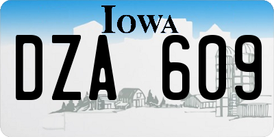 IA license plate DZA609