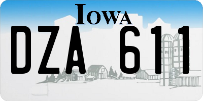 IA license plate DZA611