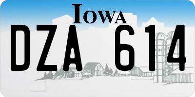 IA license plate DZA614