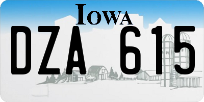 IA license plate DZA615