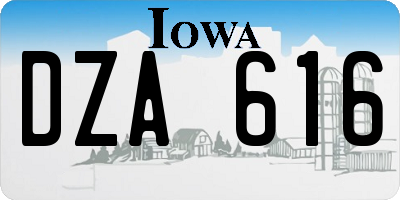 IA license plate DZA616