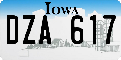 IA license plate DZA617