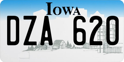 IA license plate DZA620