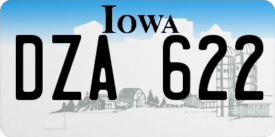 IA license plate DZA622