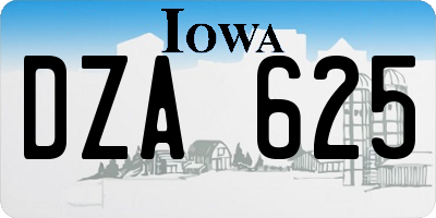 IA license plate DZA625